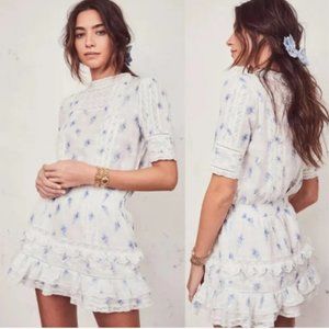 LoveShackFancy Leighton Ballad Blue Mini Dress ♡ Size s